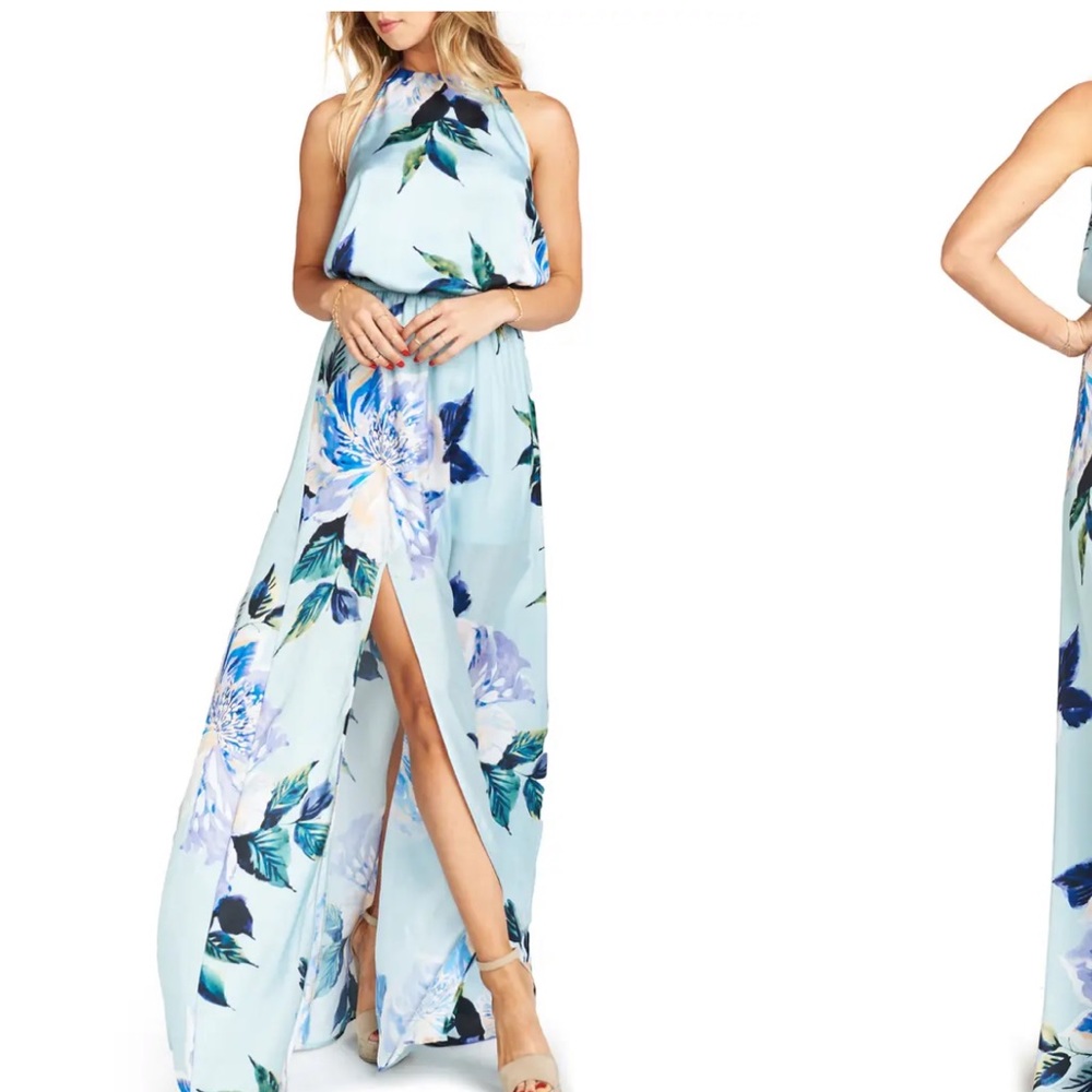 Heather Chiffon Halter Gown